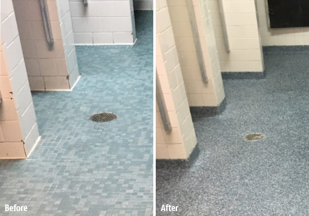 Saniglaze Floor shower before and after
